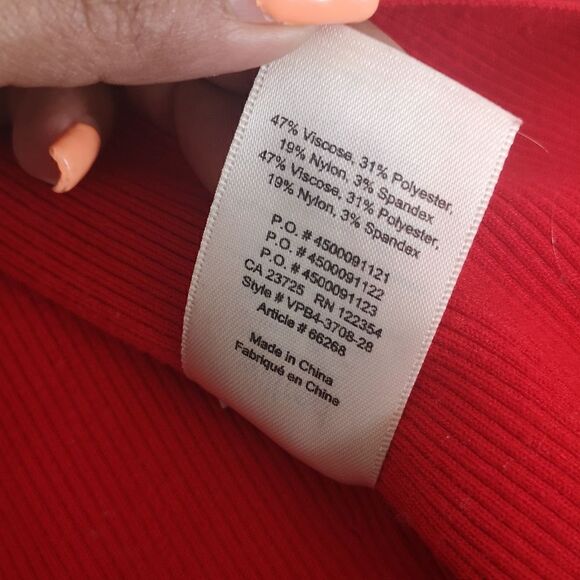 Wilfred Ladies Ribbed Tie Front Crop Top Small Red - Picture 8 of 16